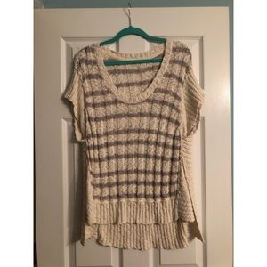 Gray and white striped Free people sweater